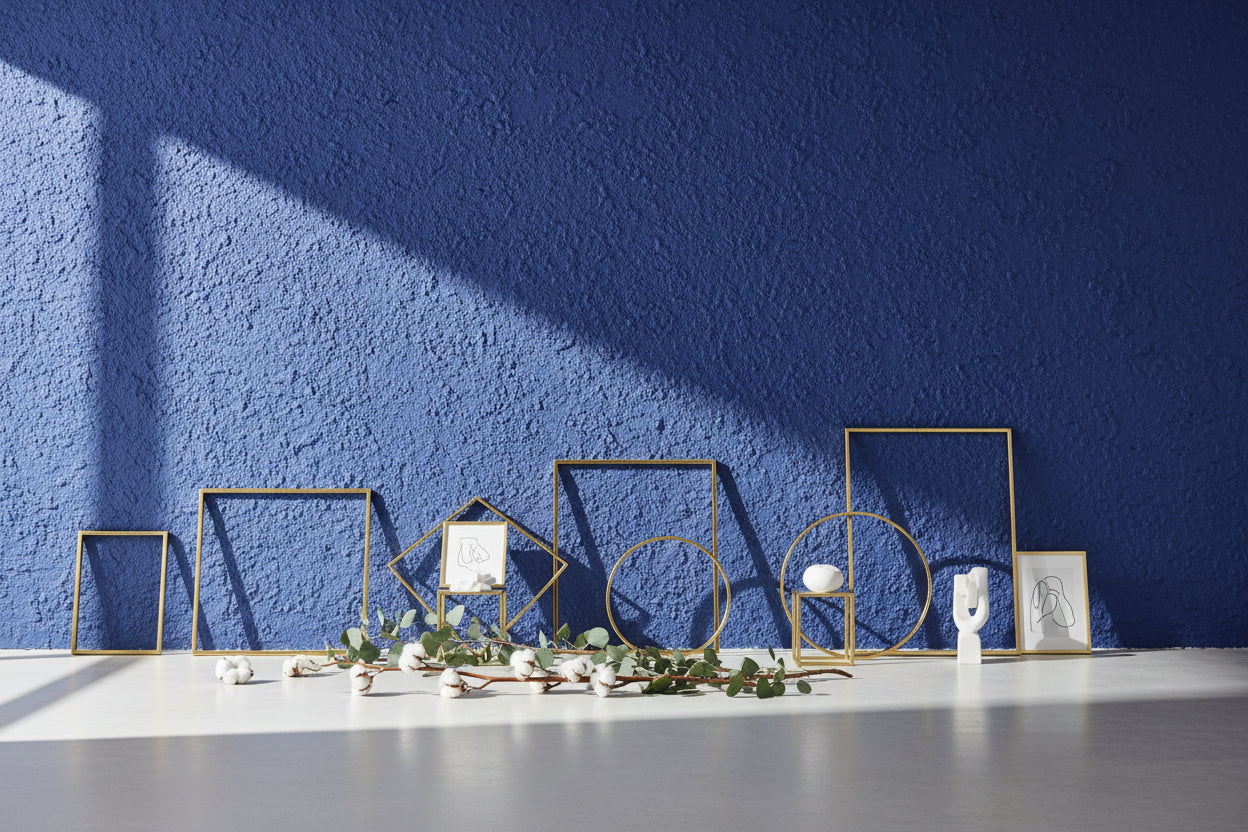Baumwollputz Blau Detailstruktur aus Baumwolle für moderne Wandgestaltung