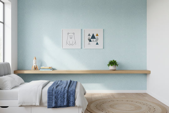 Baumwollputz Himmelblau Kinderzimmer Detailstruktur aus Baumwolle für moderne Wandgestaltung