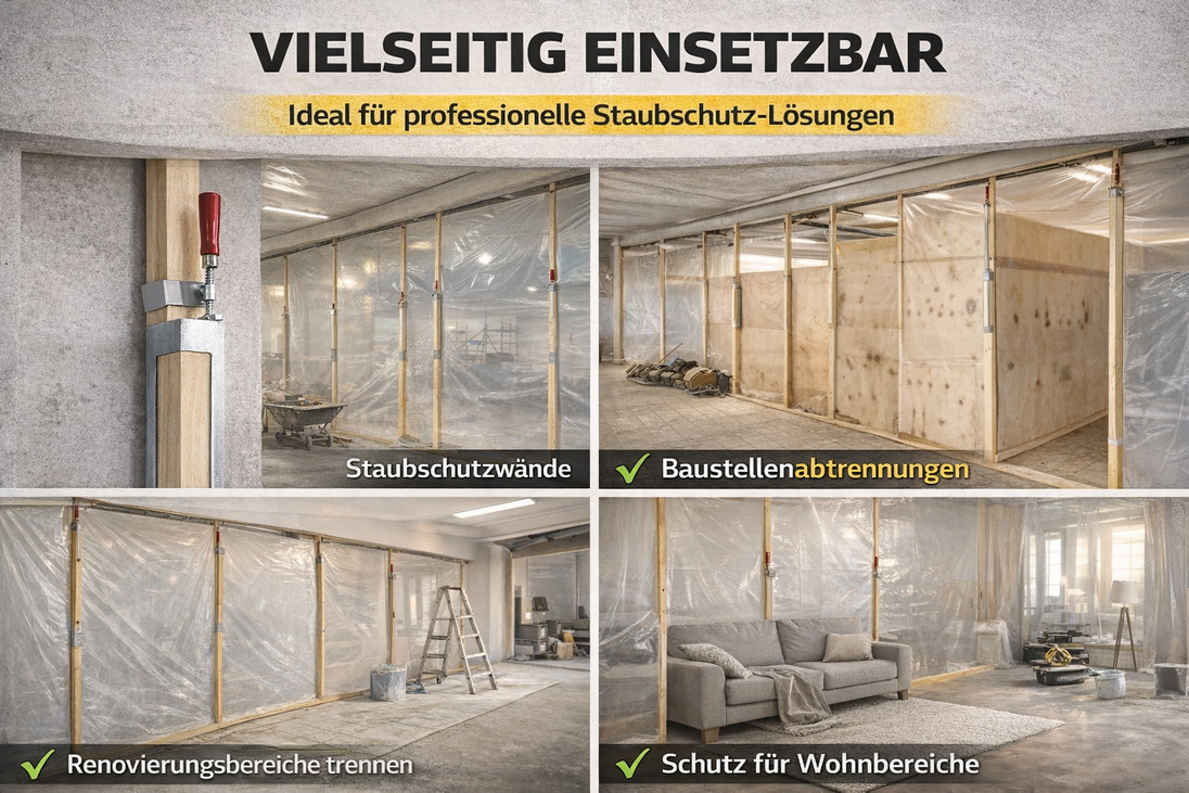 werkzeuglose-schnellspannvorrichtung-baustelle-innenausbau-staubschutz