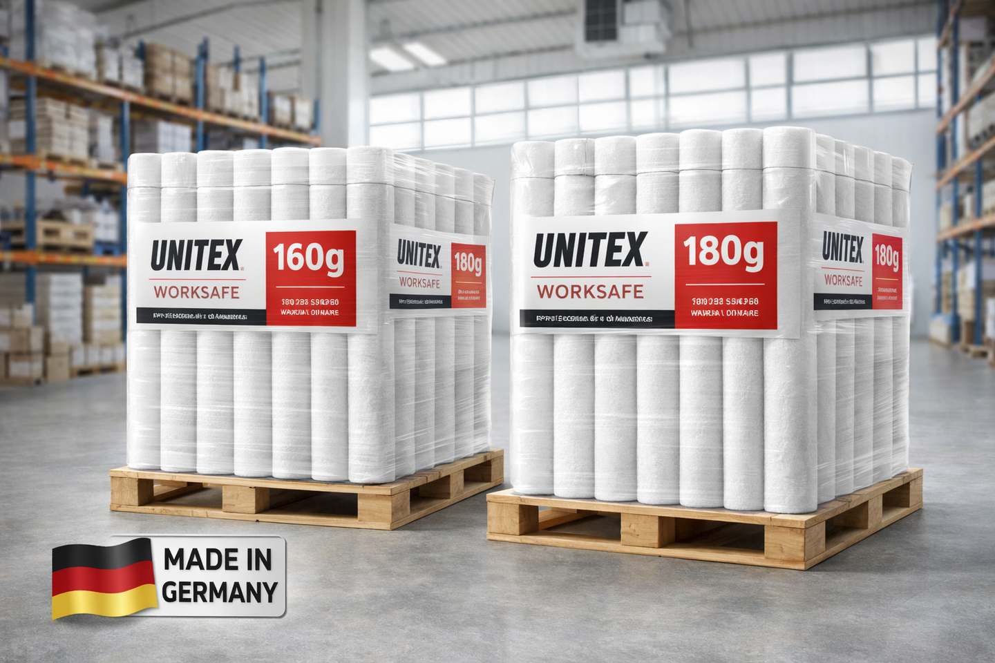 UNITEX Floor-Tec EXTRA Abdeckvlies 1x25m auf Palette für den professionellen Bodenschutz bei Renovierungen
